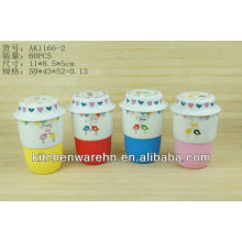 Haonai AK1166-2-60PCS porcelain mug with silicone lid and band